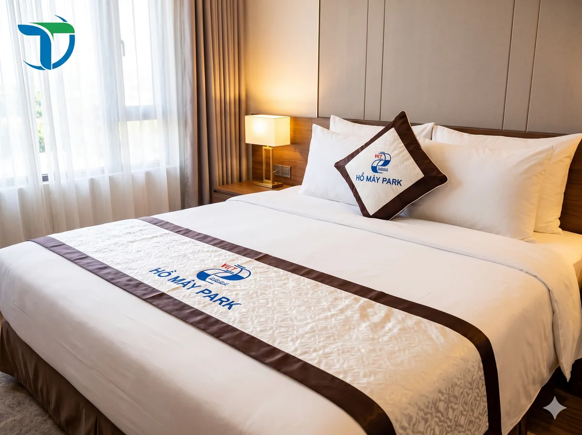 Bộ Tấm Trang Trí Và Gối Trang Trí Giường Khách Sạn Cao Cấp